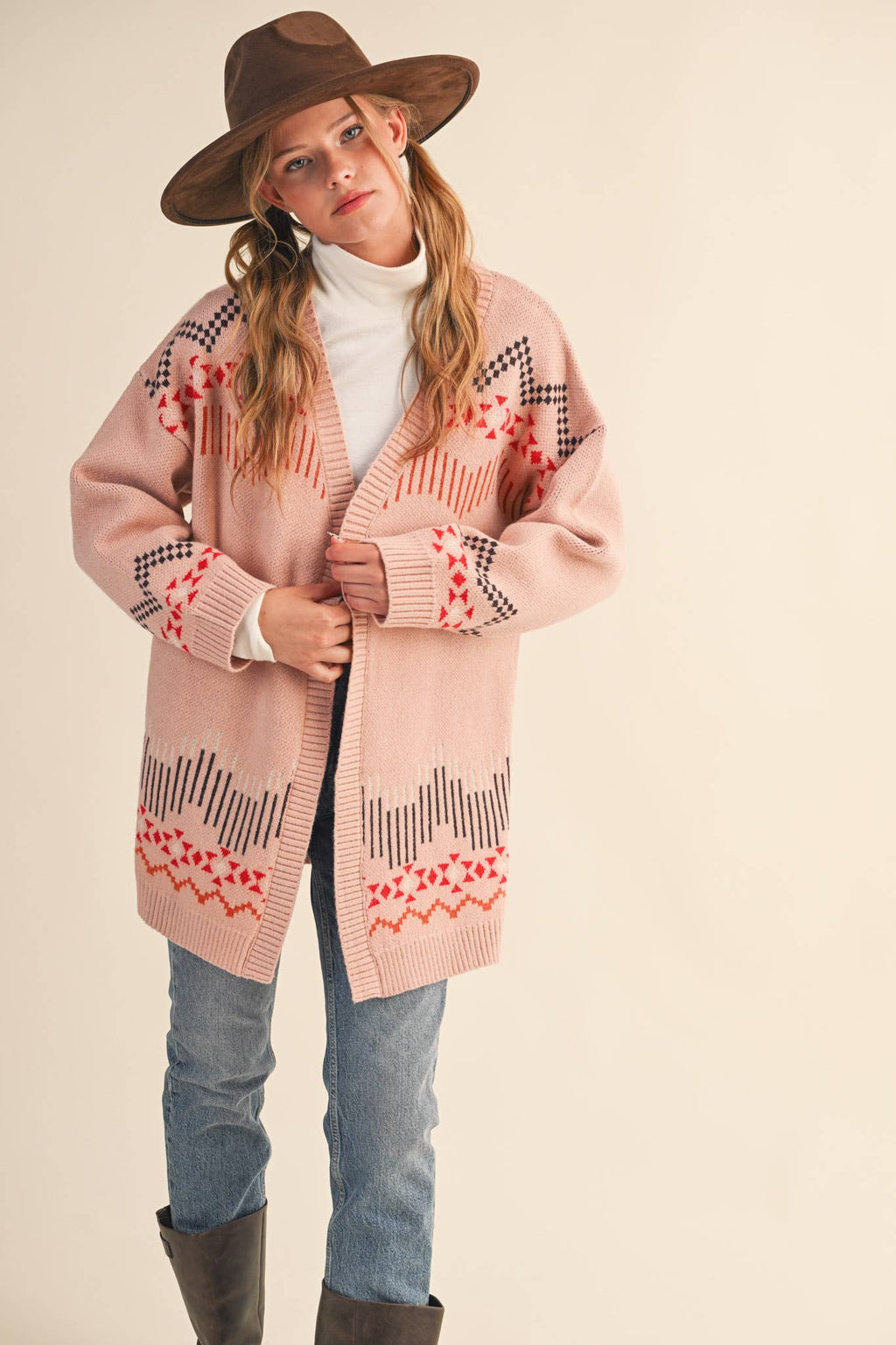 WESTERN MOTIF SWEATER CARDIGAN