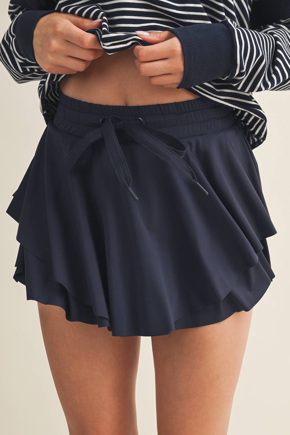 Flowy Mini Skort with Drawstring