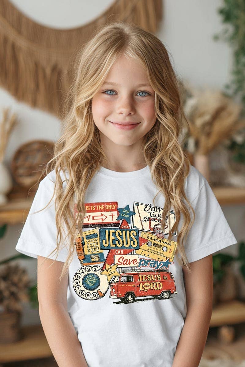Jesus Save Collage Kids Graphic Heavy Cotton Tee
