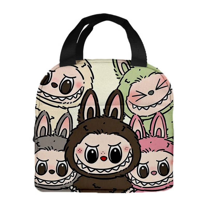 Cute monster printed Insulated Lunch Bag