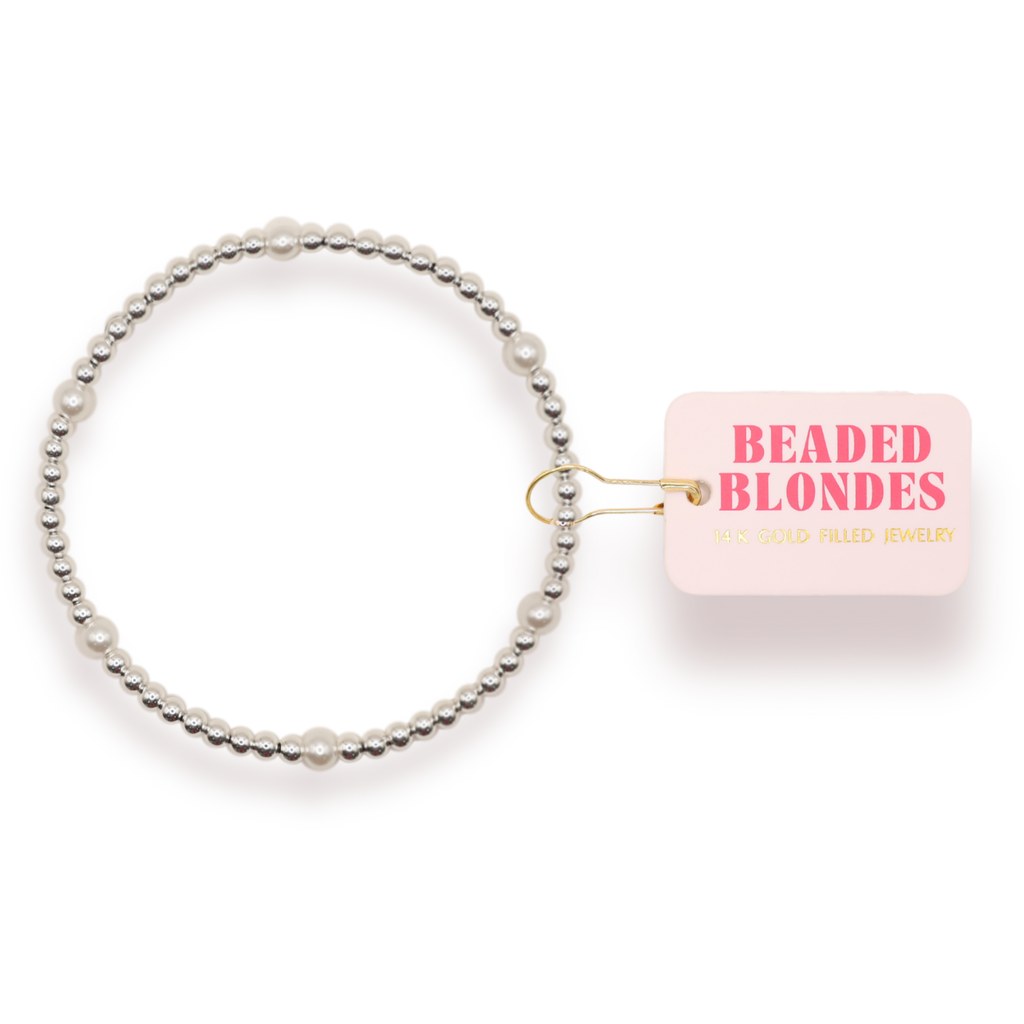 Madi Beaded Bracelet in Silver