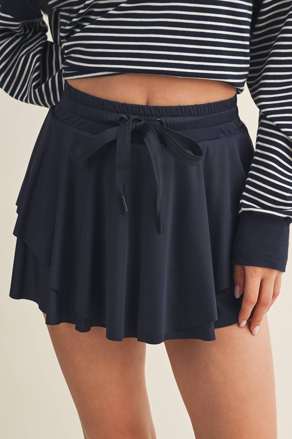 Flowy Mini Skort with Drawstring