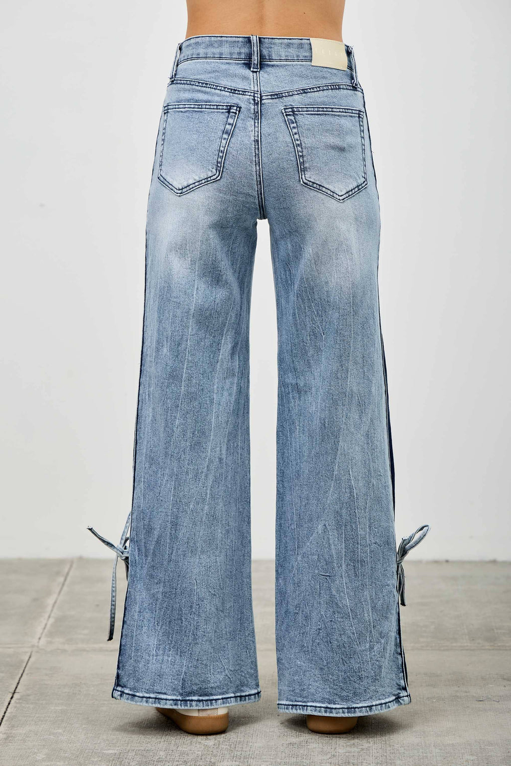 P8124ML-HIGH RISE CONTRAST WIDE LEG WITH RIBBON TIE (Copy)