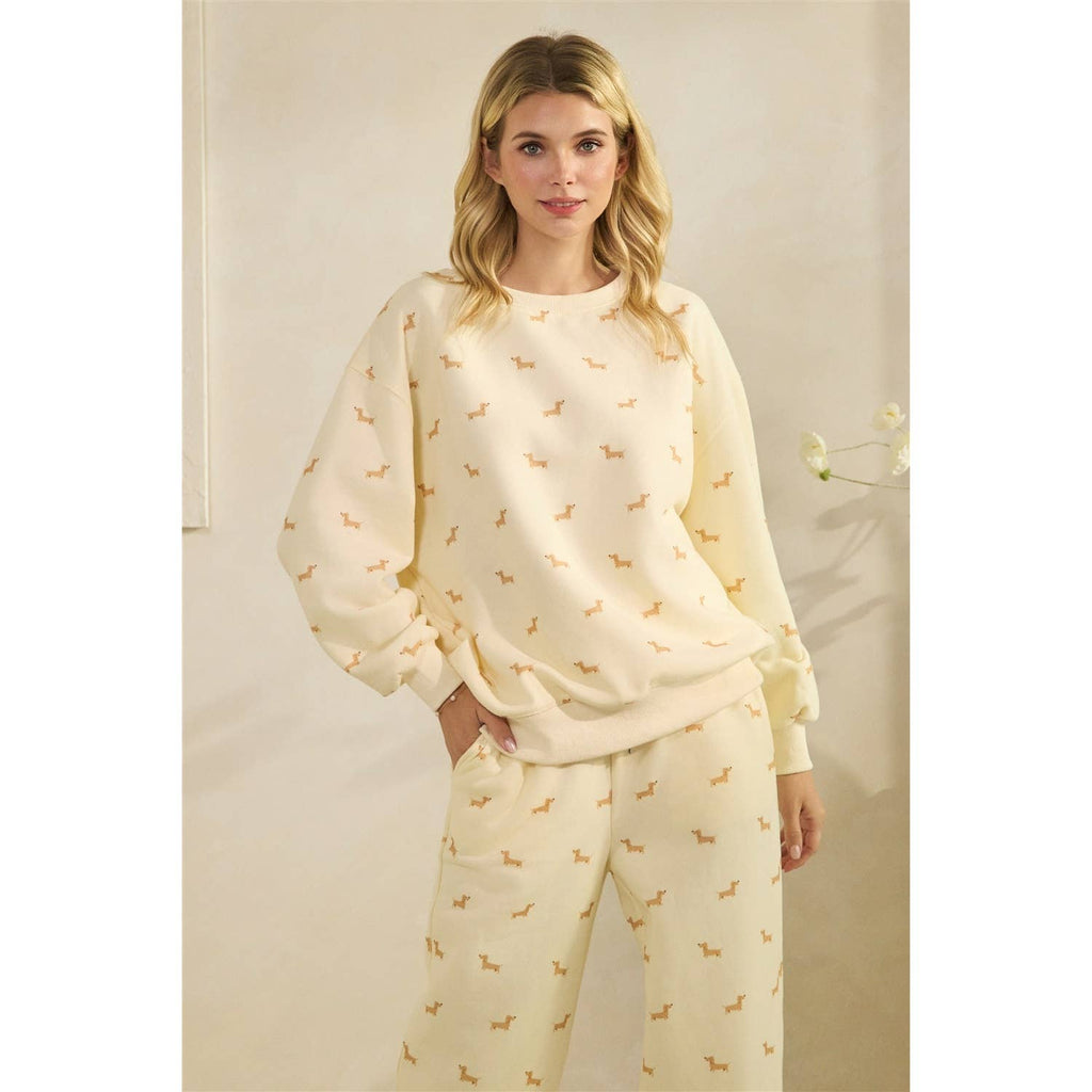 All Over Dog Crew Neck Sweatshirt