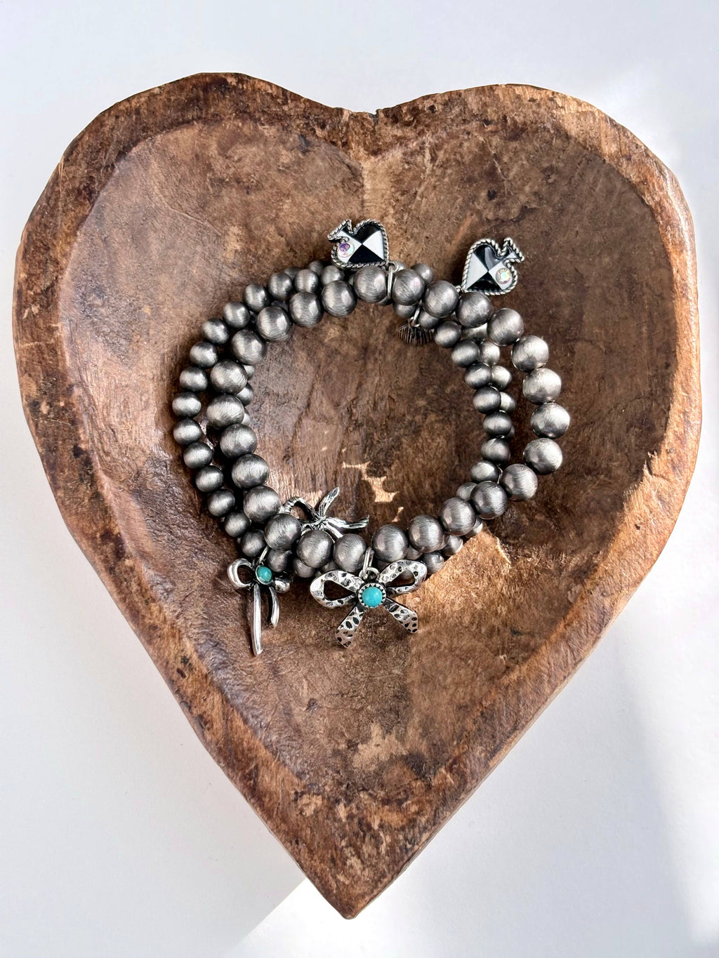 3 Piece Western Charm Navajo Pearl Bead Stretch Bracelet Set