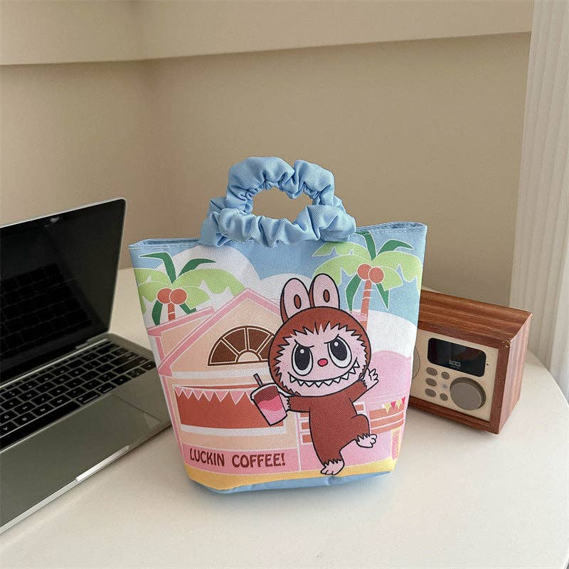 👜 “Labubu Charm” Cartoon Monster Cute Handbag – Portable Bucket Bag