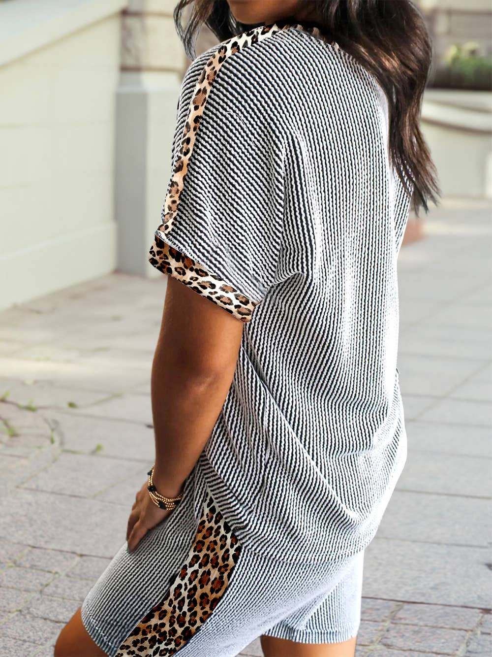 Leopard Natural Shift Short Sleeve 2pcs Pant Set