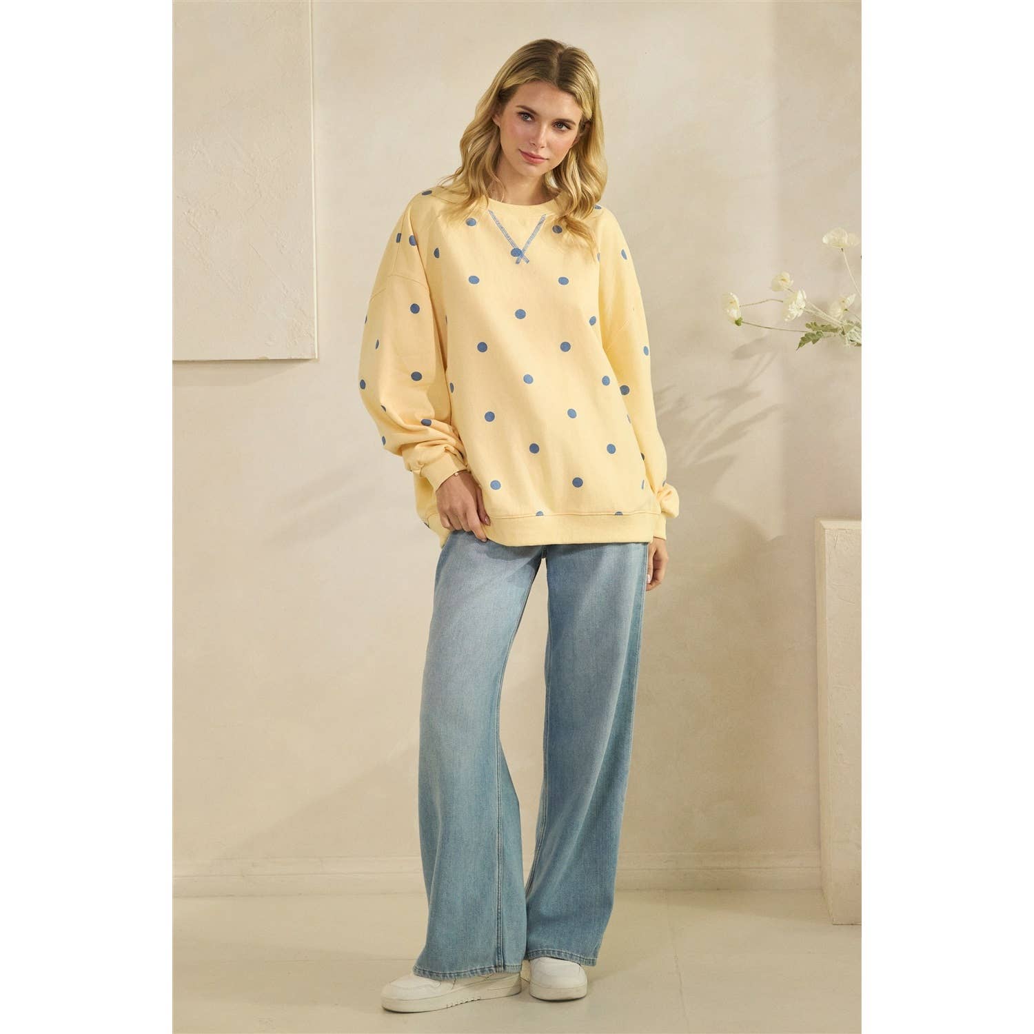 Polka Dot French Terry Top