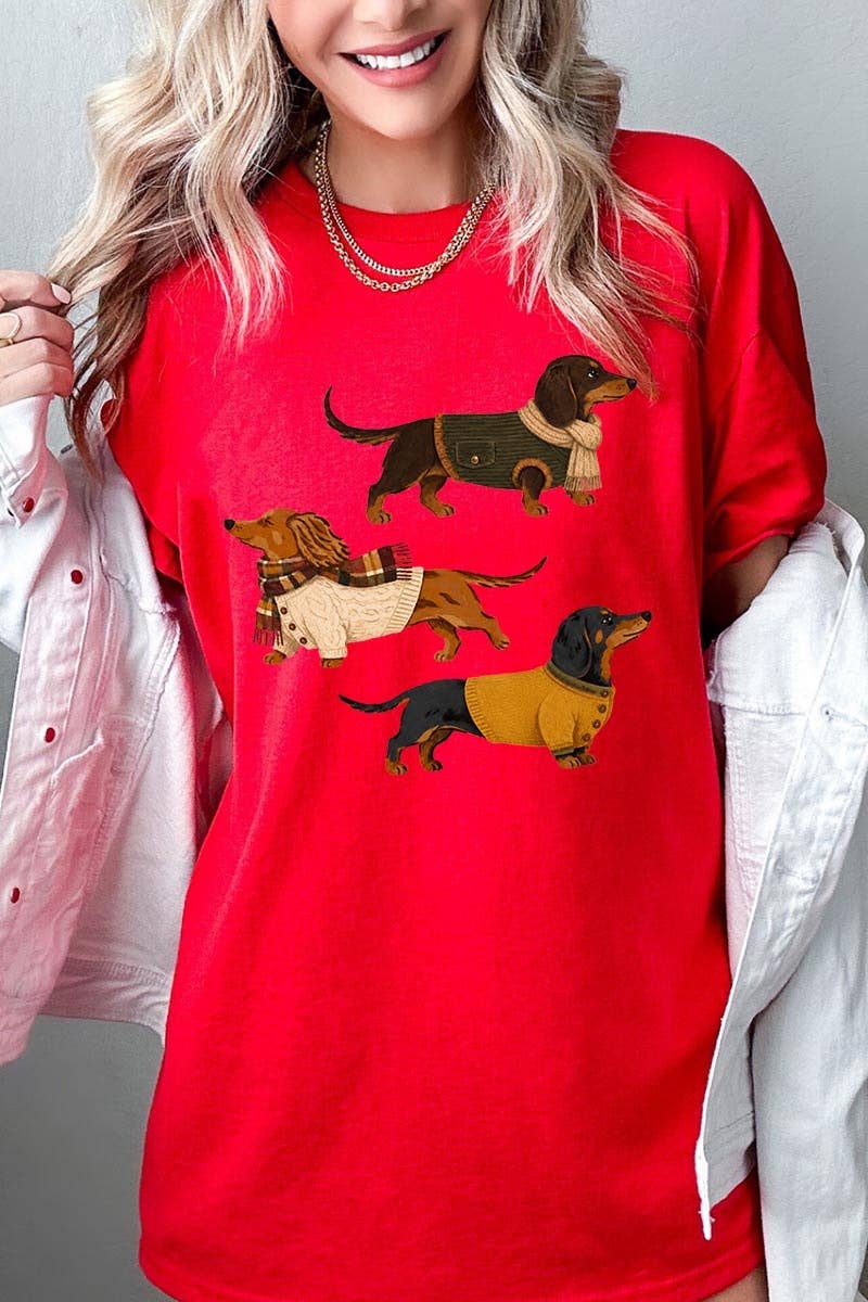 Dachshund Trio Graphic Heavy Cotton Tee