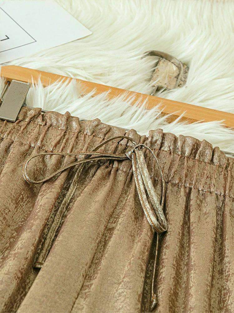 Hot stamping bronzing wide-leg pants