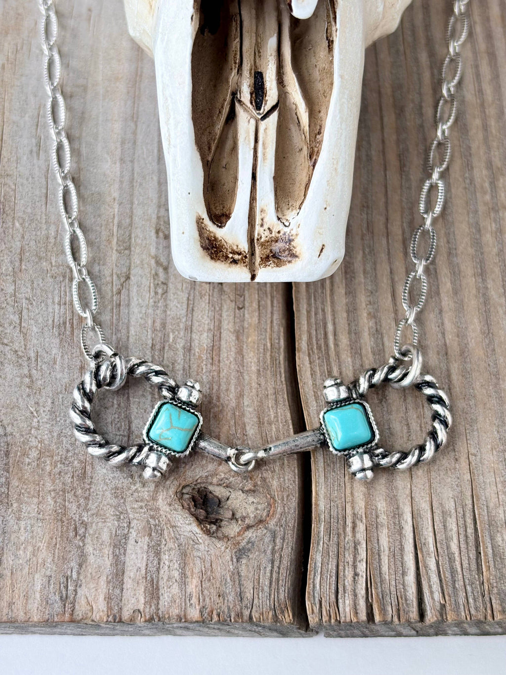Western Style Horsebit  Pendant Link Chain Necklace