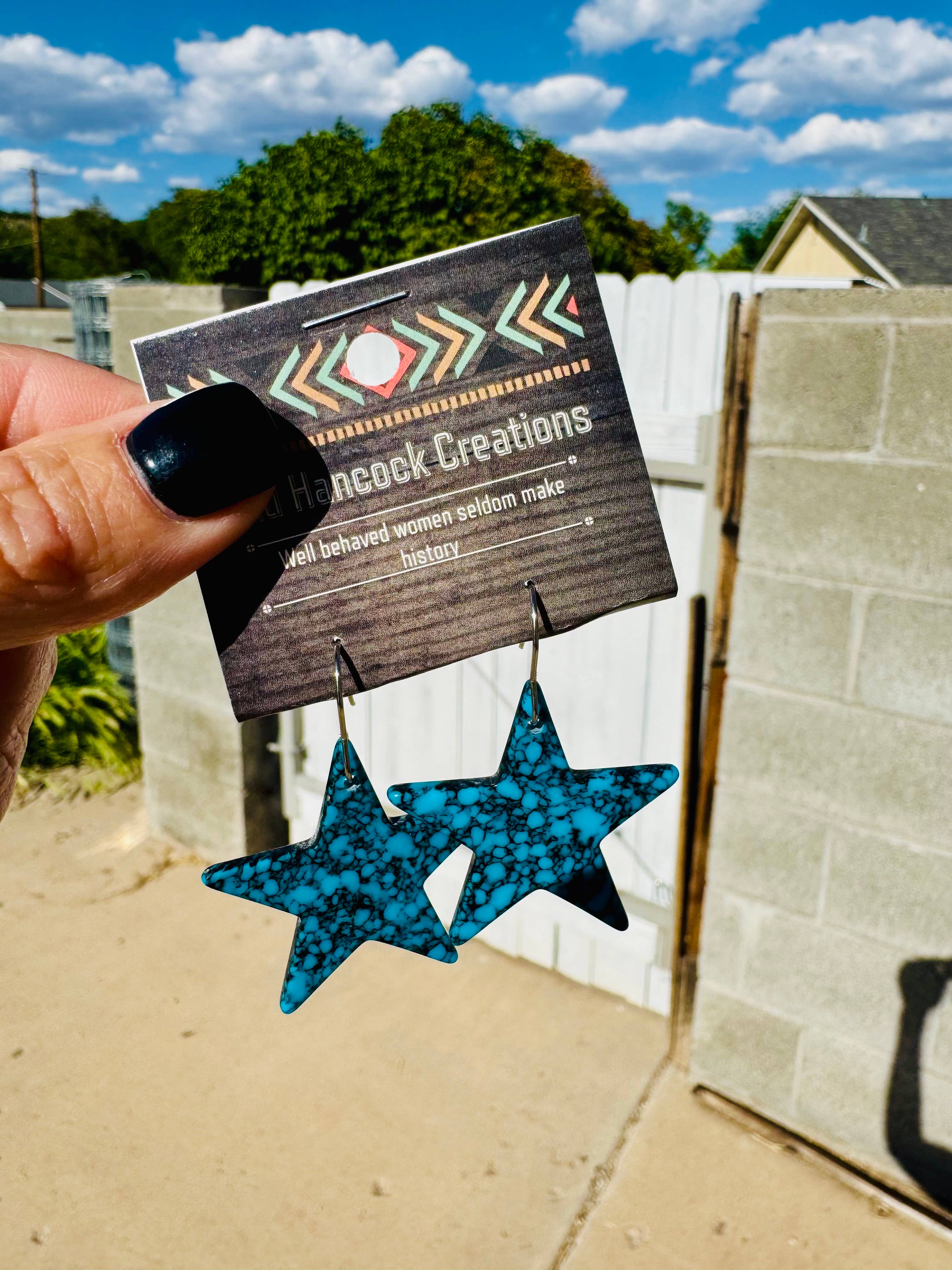 Turquoise Star Earrings/Star Earrings/Western Earrings