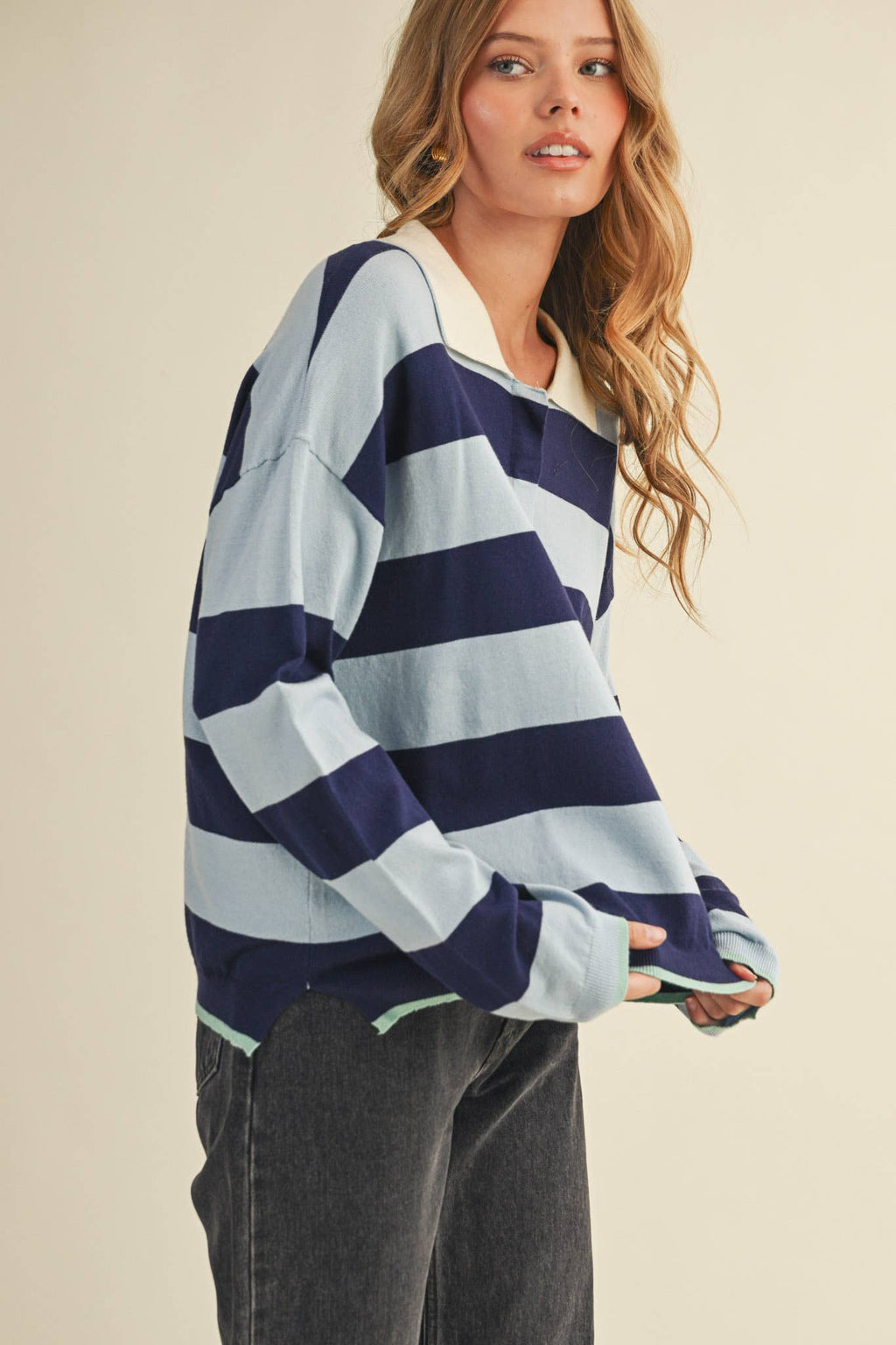 STRIPED RUGBY SWEATER