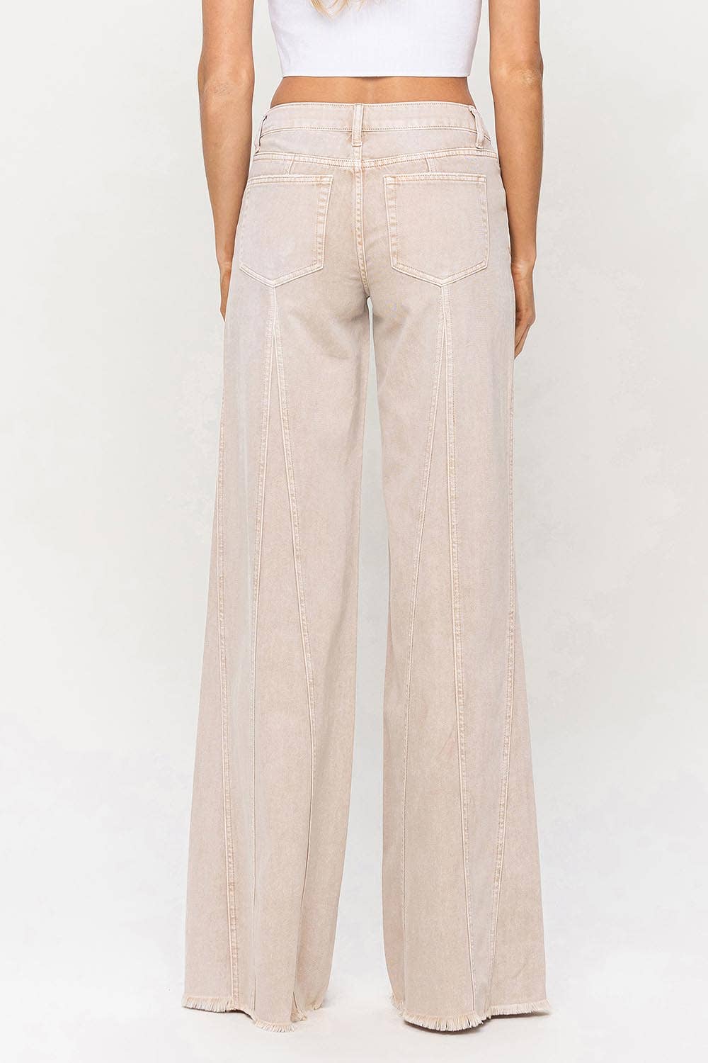 Flying Monkey Low-Rise Seam Detail Baggy Wide Jeans