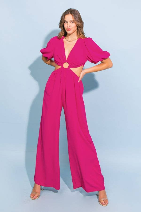 A solid woven jumpsuit -IP7431