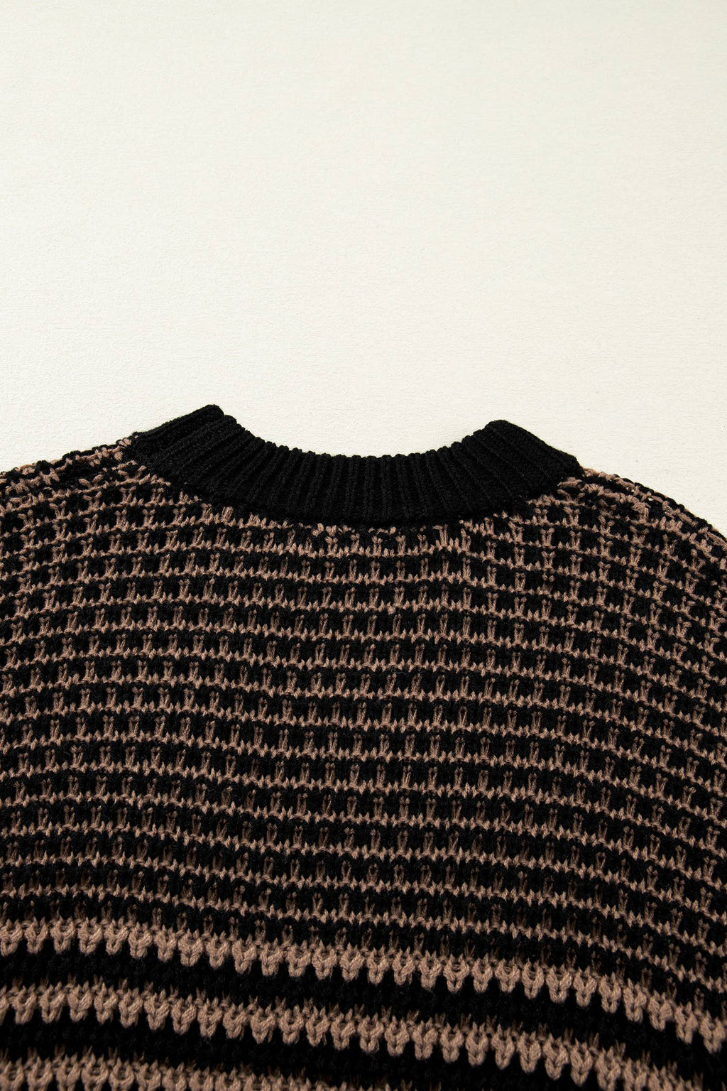 Spring 2026 Stripe 3/4 Draped Sleeve Slouchy Sweater