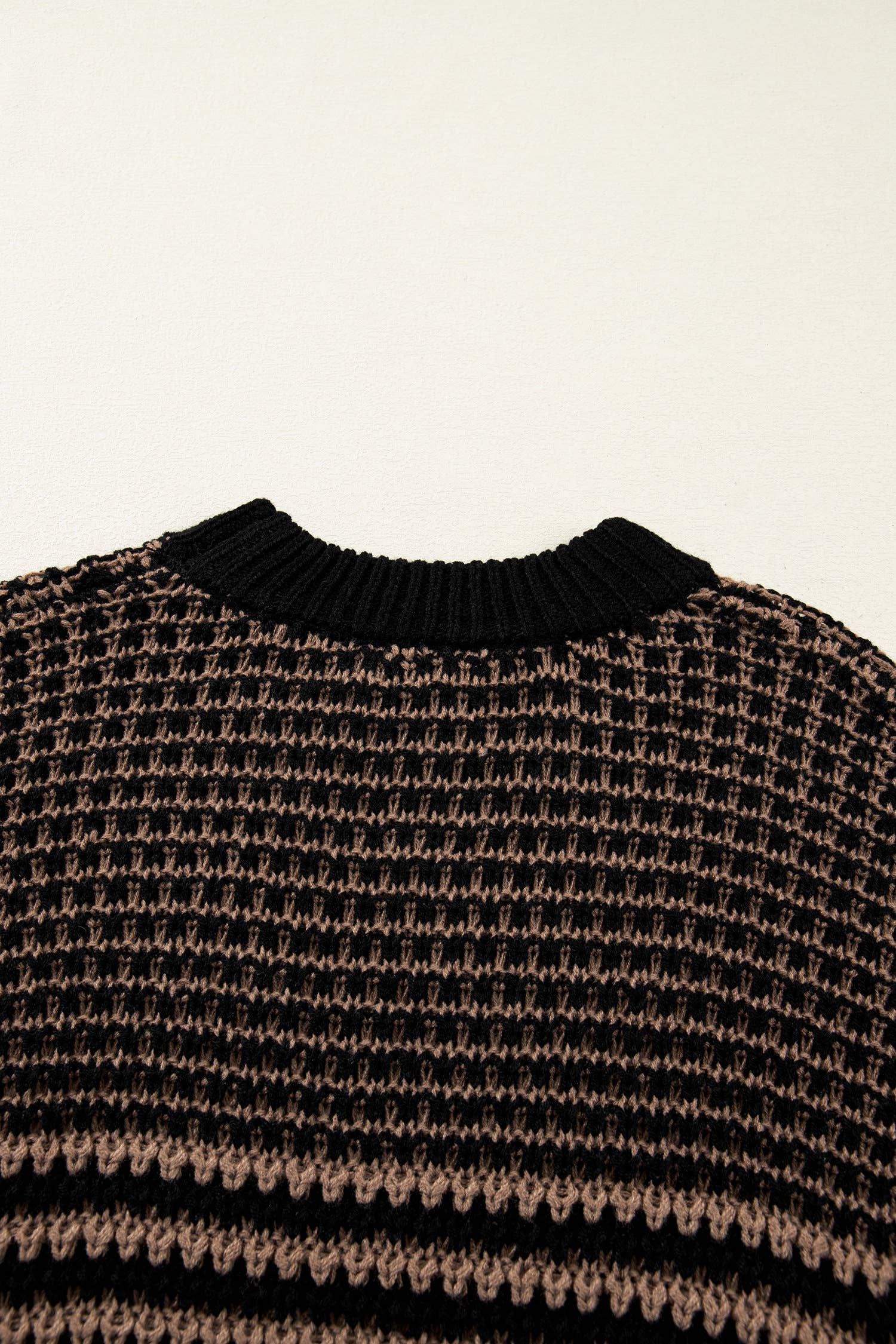 Spring 2026 Stripe 3/4 Draped Sleeve Slouchy Sweater