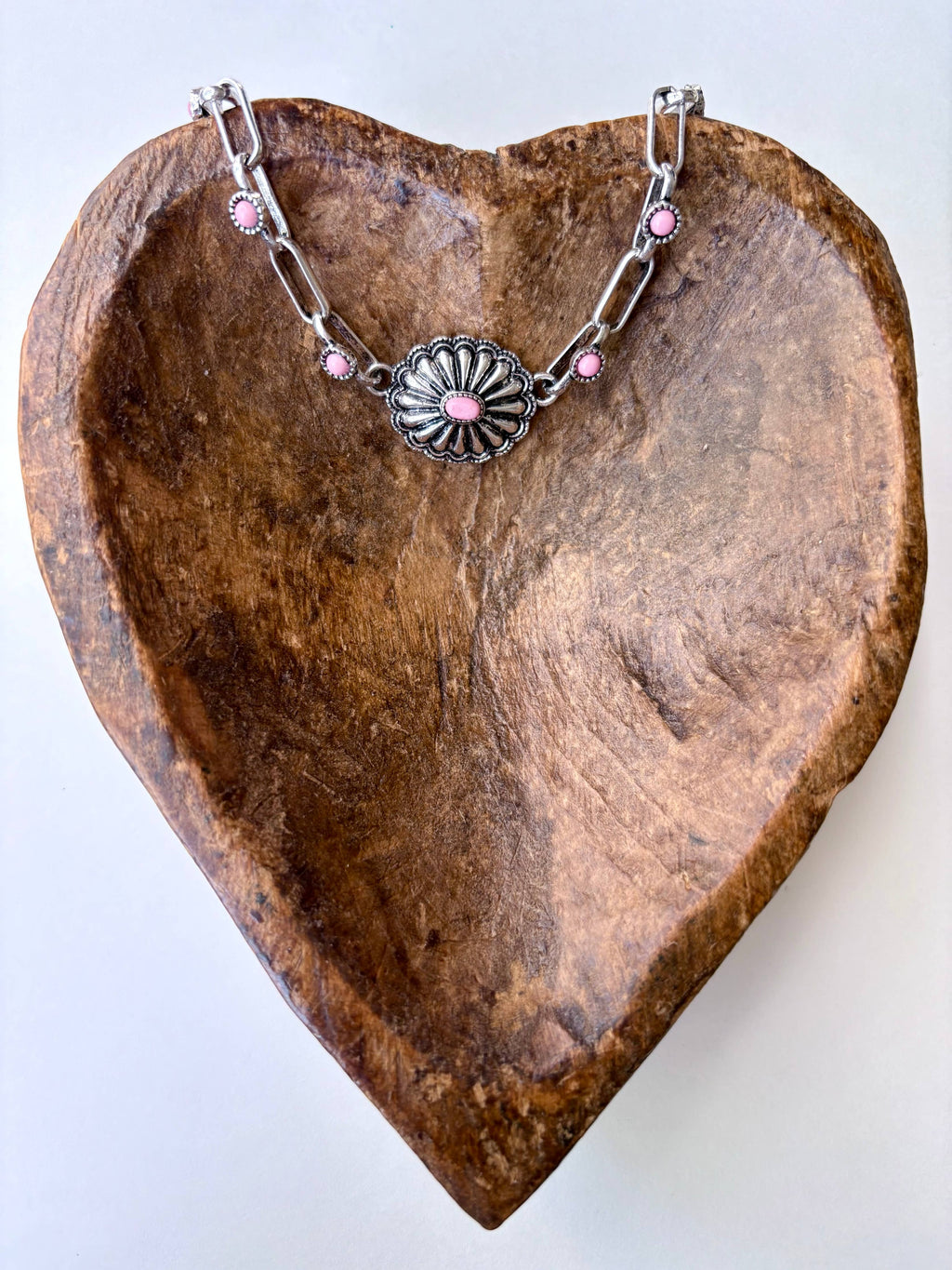 Western Concho Stone Paper Clip Chain Bracelet
