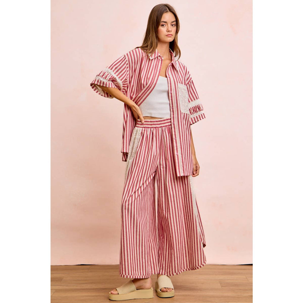 STRIPED WIDE LEG