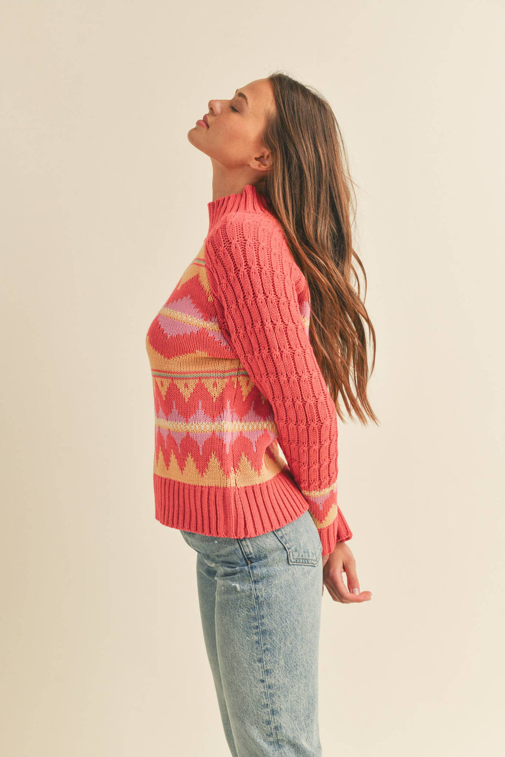 FAIR ISLE TURTLENECK SWEATER
