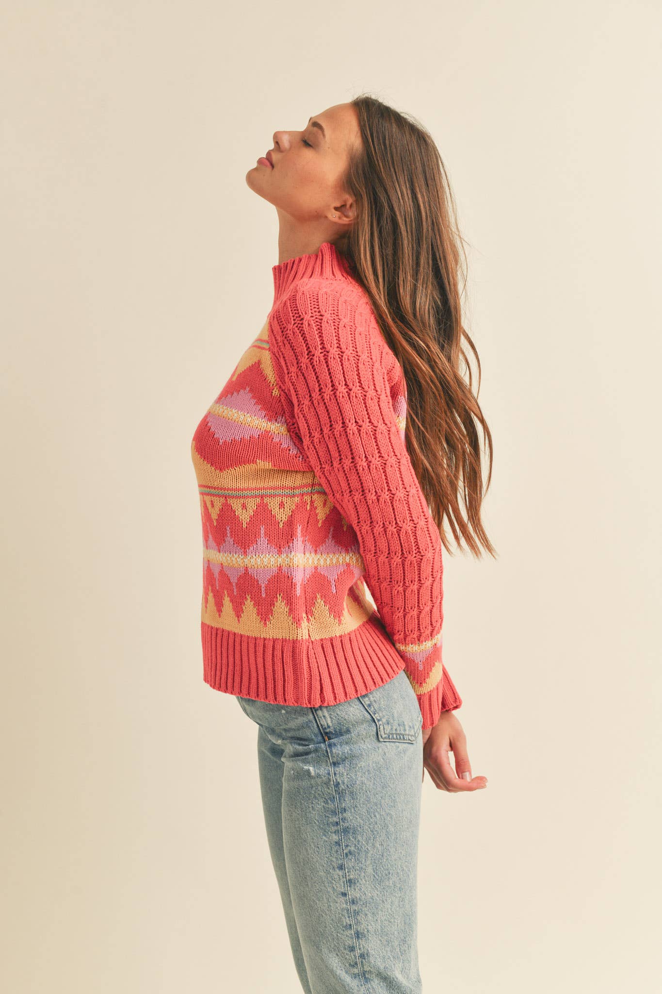 FAIR ISLE TURTLENECK SWEATER