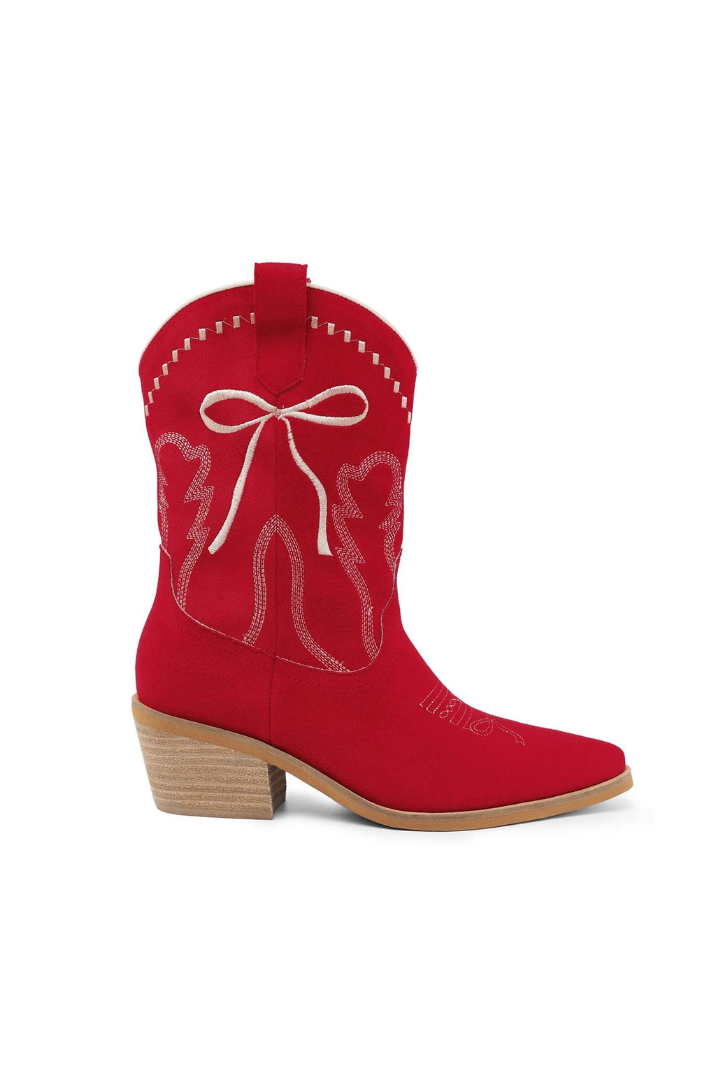 ZETA RIBBON EMBROIDERY WESTERN ANKLE BOOTS