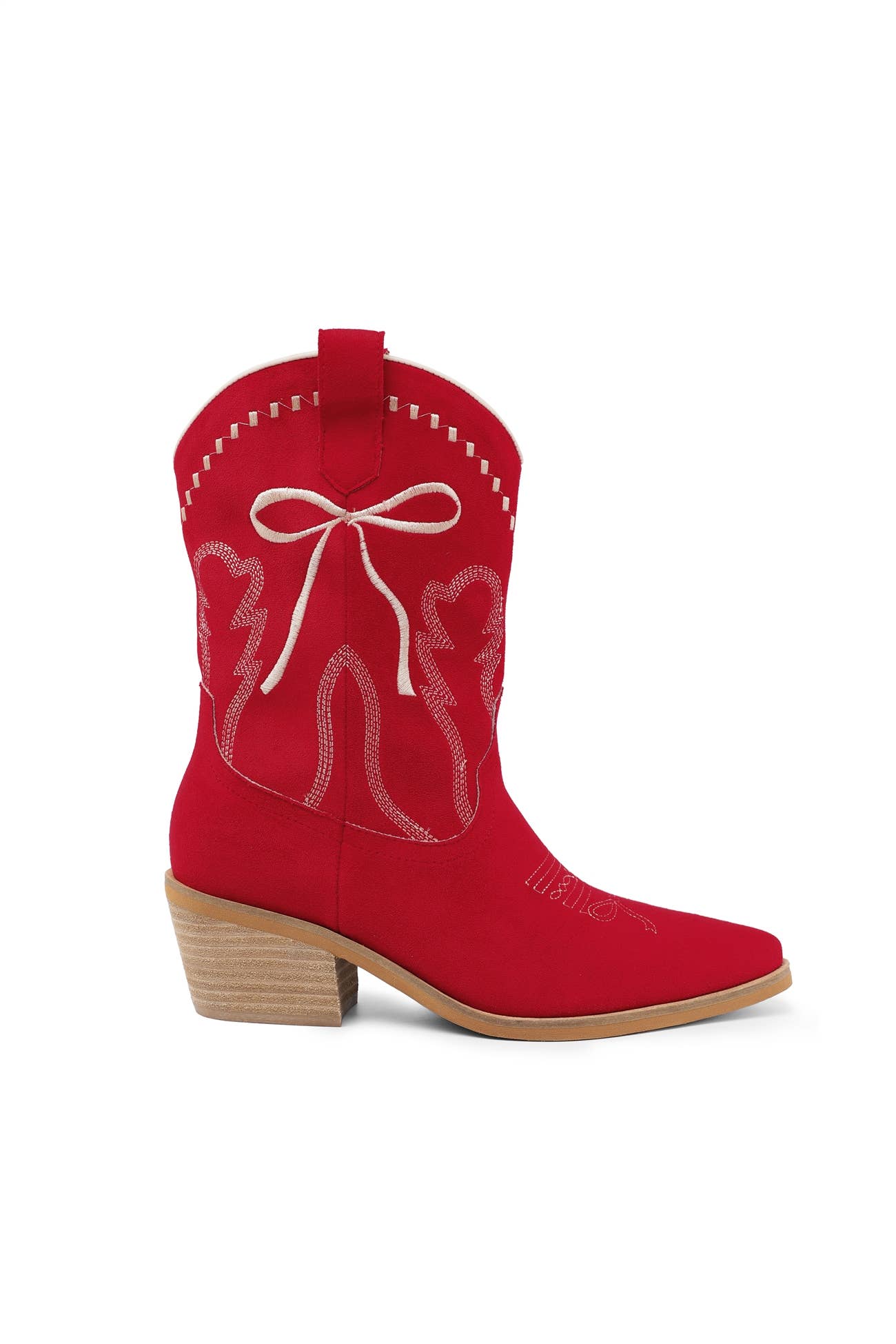 ZETA RIBBON EMBROIDERY WESTERN ANKLE BOOTS