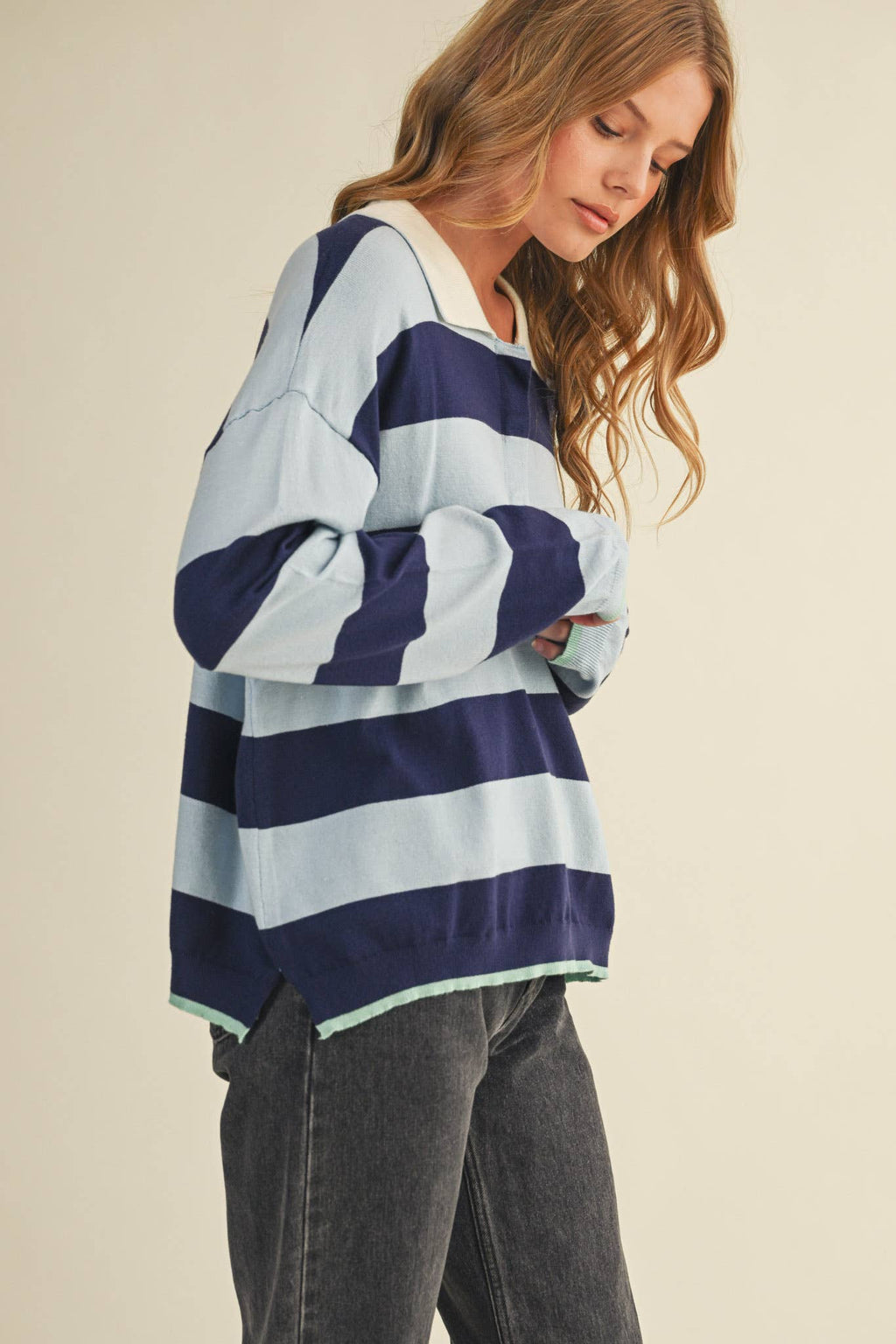 STRIPED RUGBY SWEATER
