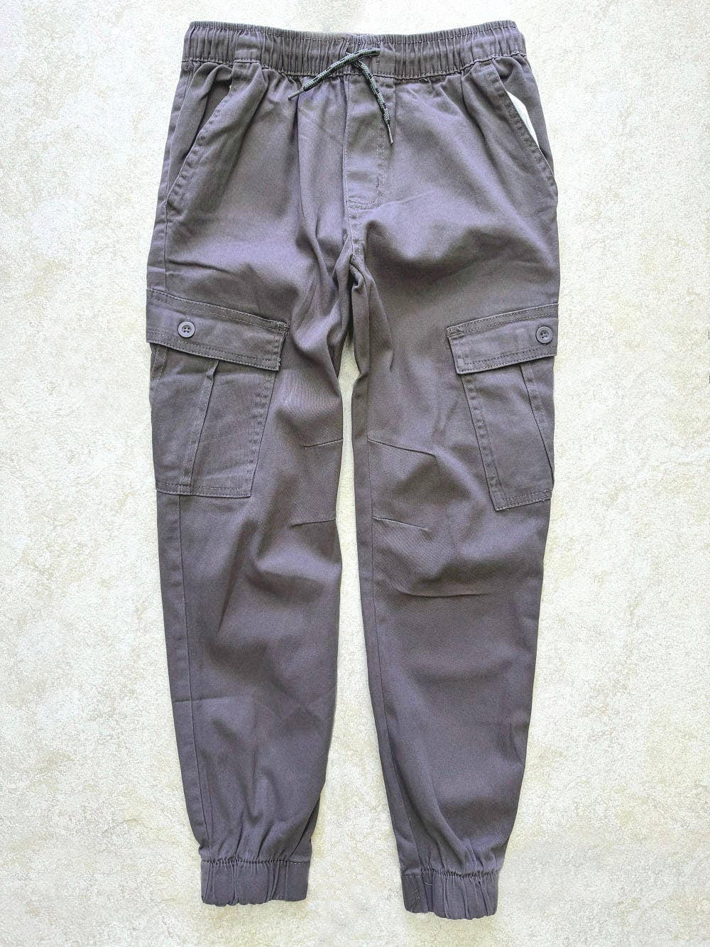 Boy's Pull-On Twill Cargo Jogger Pants (Charcoal)