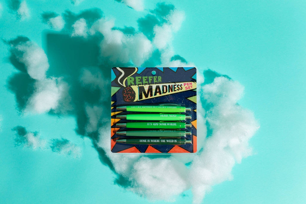 Reefer Madness Black Ink Ballpoint Pen Set (pens, funny)