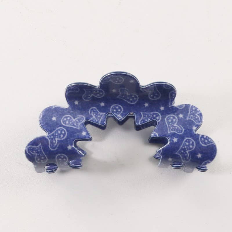 VINTAGE PORCELAIN STYLE HALF MOON HAIR CLAW CLIPS