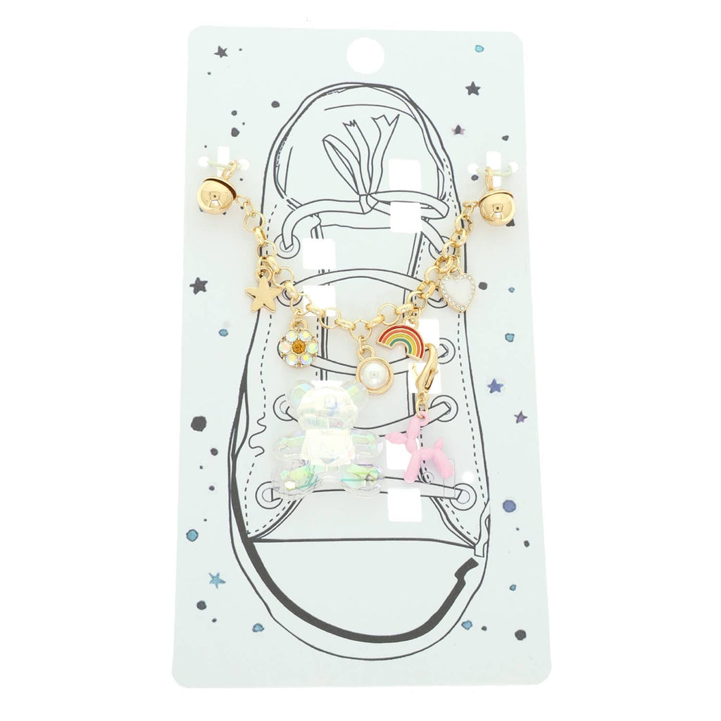 Rhinestone & Pearl Embellished Shoe Chain and Charm Set
