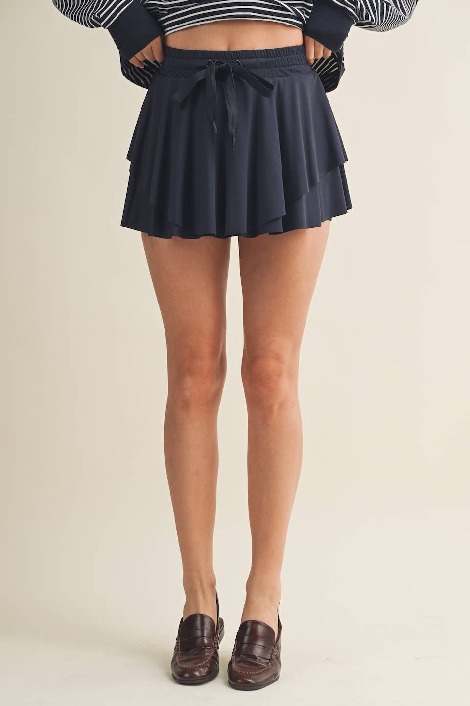 Flowy Mini Skort with Drawstring