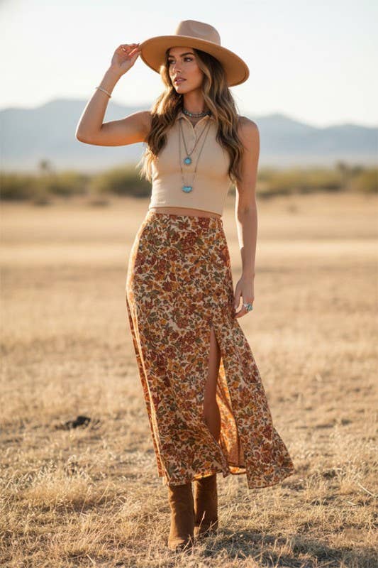 Boho Taupe Polo Ribbed Top