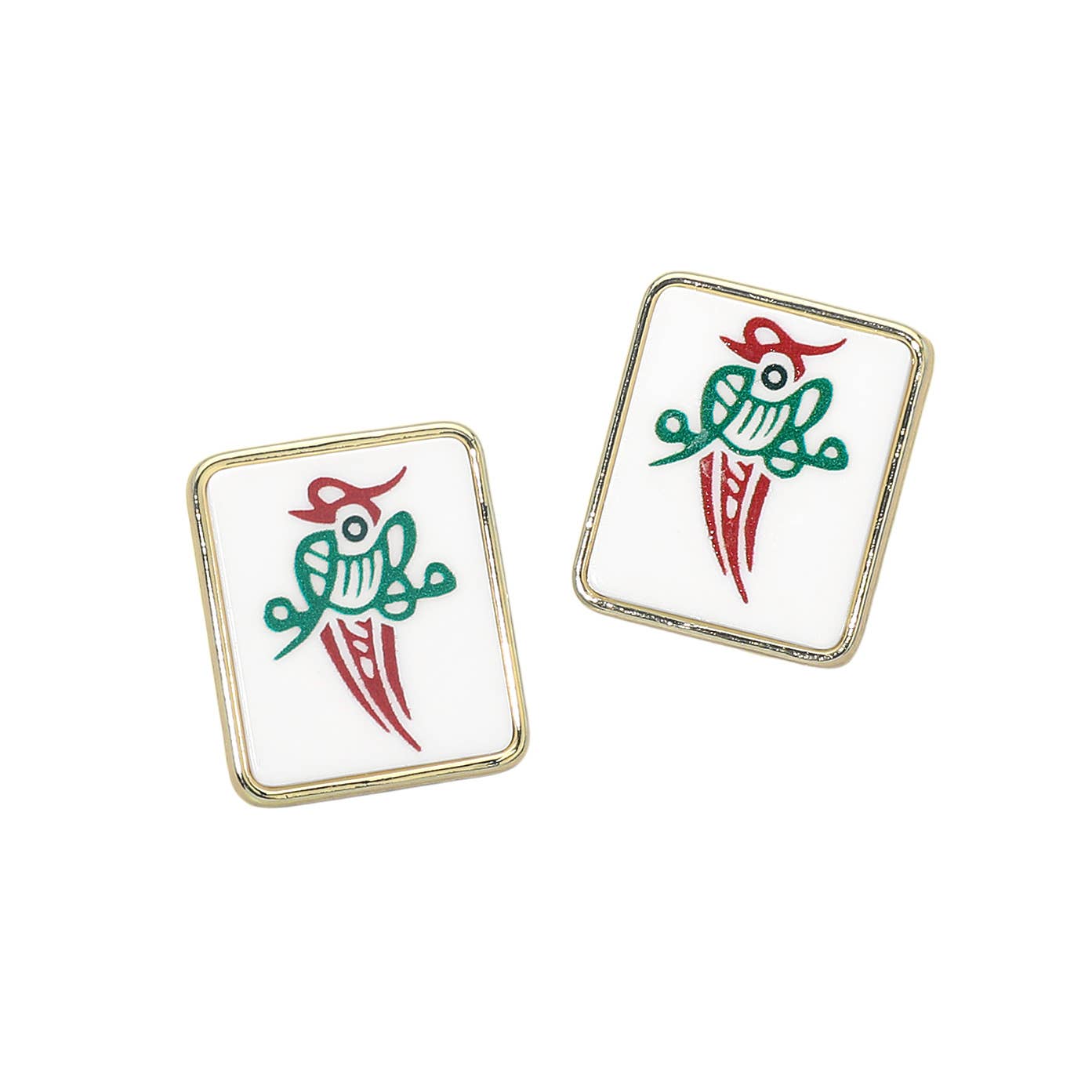 Mahjong Tile Stud Earrings
