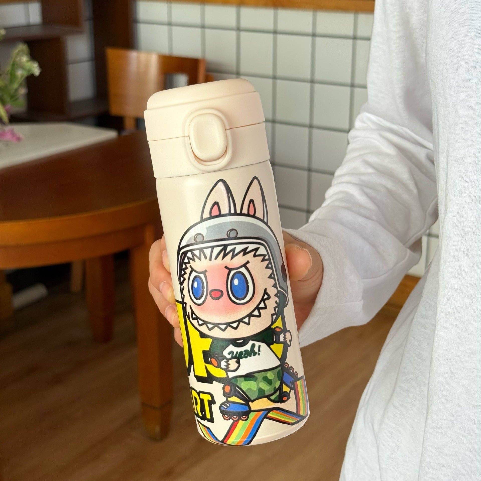 🌈 “Labubu Adventures” Stainless Steel Thermos Cup – Cute Monster Edition