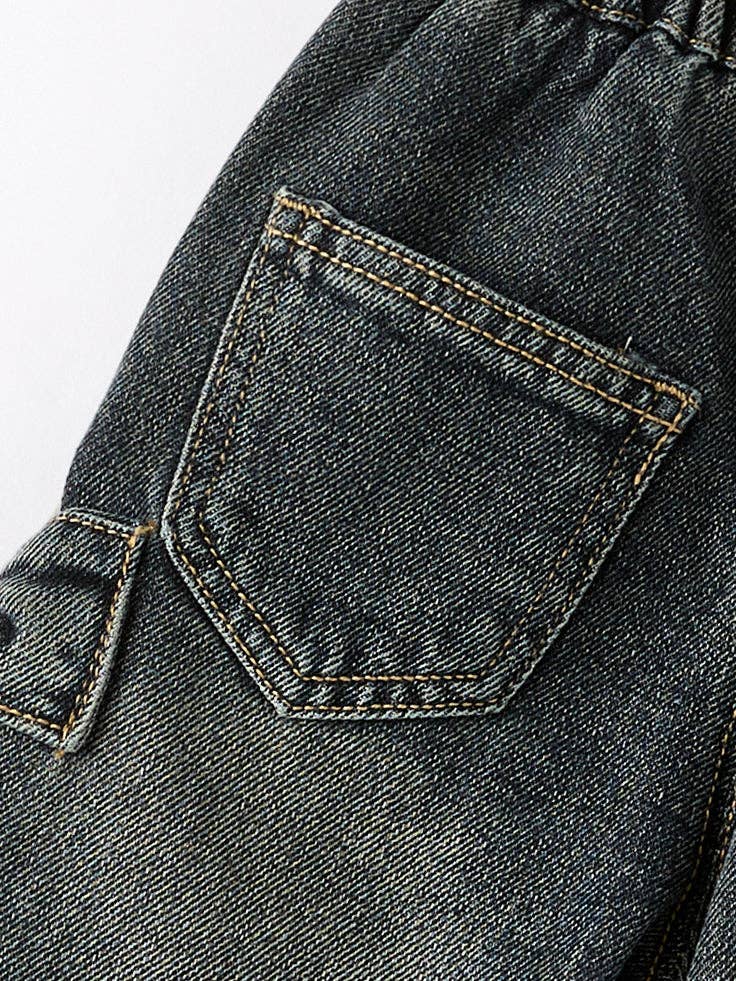 Girls Bow Stretch Wide-Leg Jeans